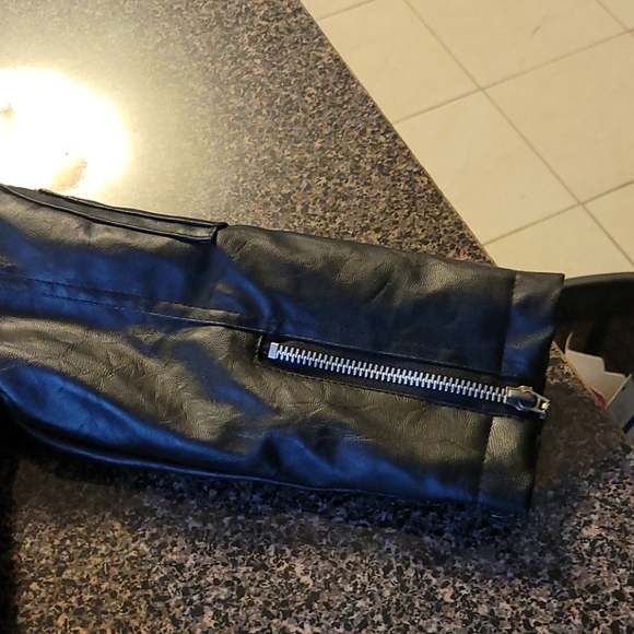 Rare kids biker jacket black leather like - Picture 6 of 6